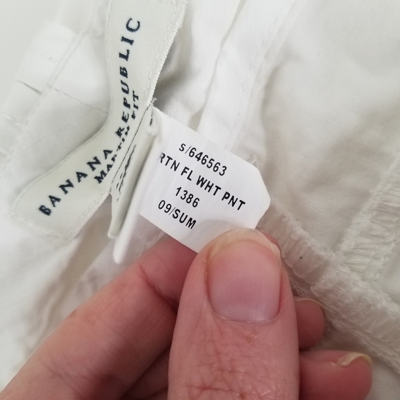 Banana Republic Martin Fit Flared Leg Cotton White Pant Stretch Size 4 - Picture 14 of 15